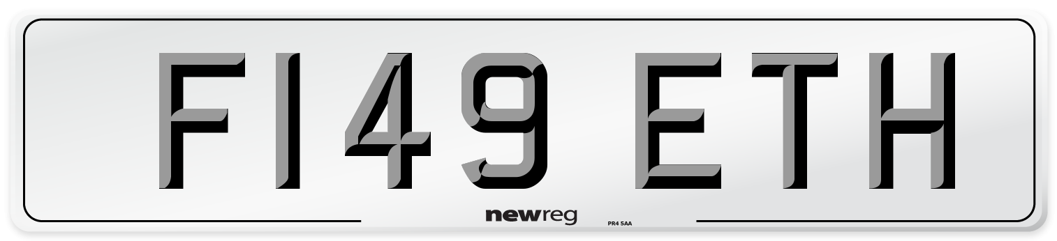F149 ETH Number Plate from New Reg